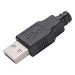 Wtyk USB z osłoną - typ A - montowane na kabel - męski