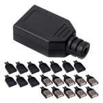 Gniazdo USB typu A 10szt - z osłoną - montowane na kabel - żeński